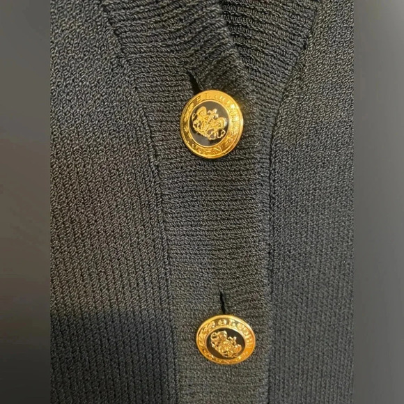 St. John Basics Santana Knit Cardigan / Jacket Gold Rivets Buttons Size P - Picture 6 of 11